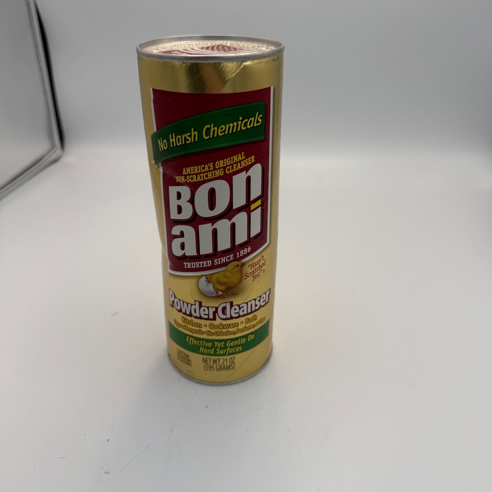 Bon Ami Powder Cleanser 21oz Gold Canister Non-Scratching Kitchen Bath Cleaner